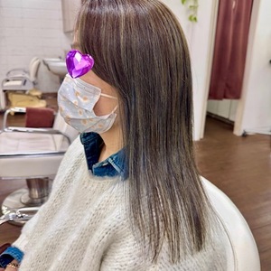 ハイライトで白髪ストレスフリー　