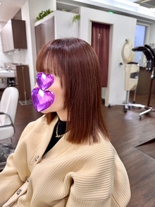 モーブピンクカラーのロブ　